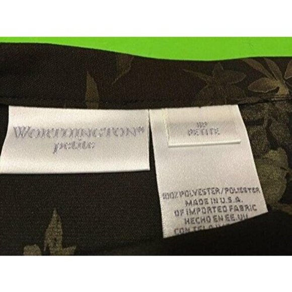 NWT Worthington Ruffle Skirt 8P 8 petite Brown‎ Floral Trumpet Straight Career - Picture 2 of 4